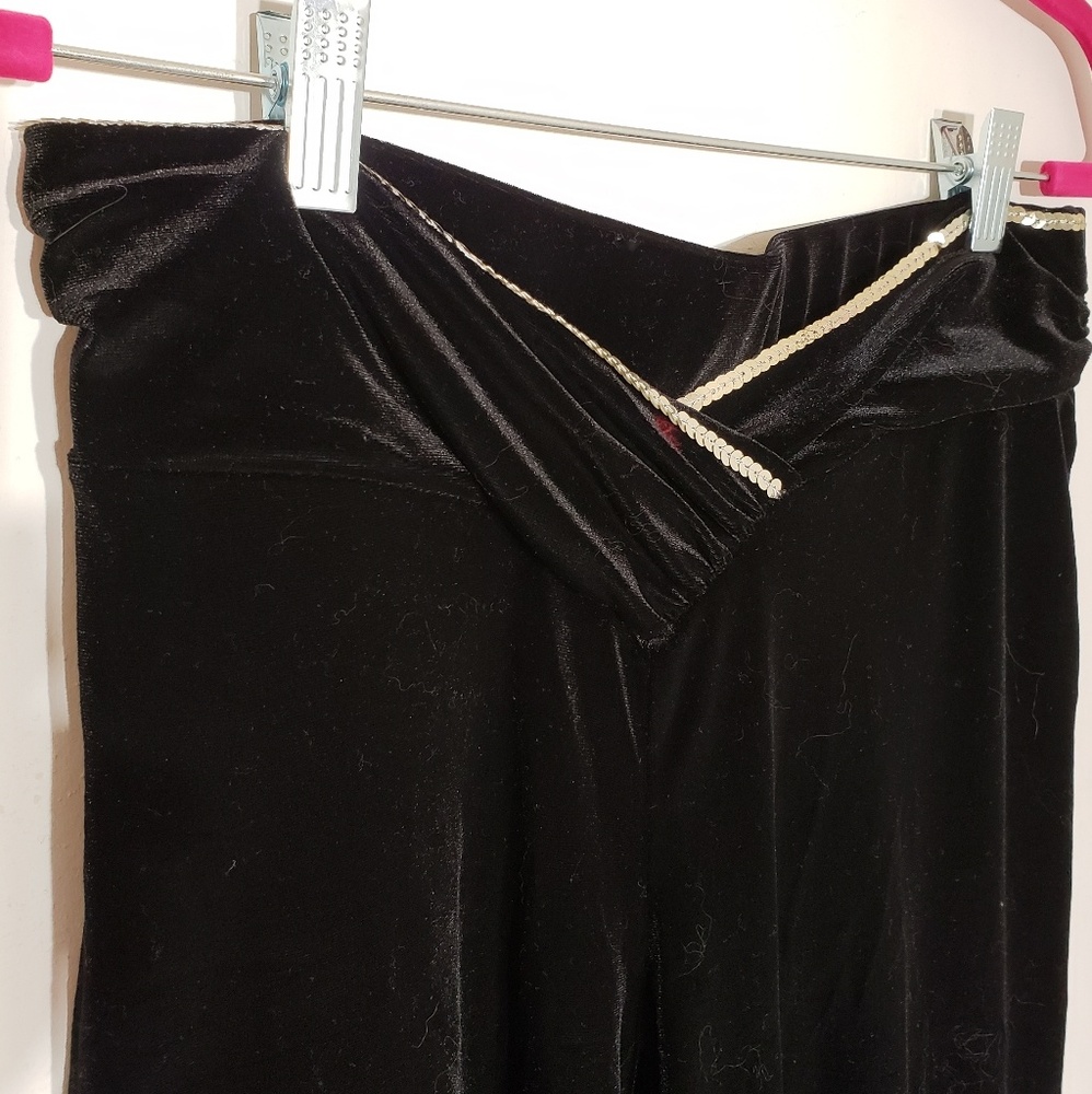 Vivendi wide leg velvet pant sequin detail size S